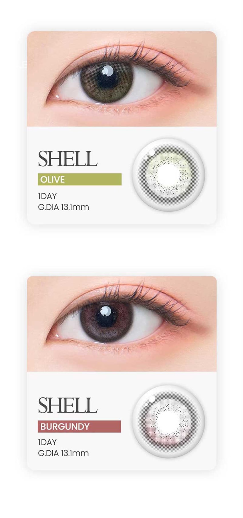 doonoon, jinjushell, new color, 1day, queencontacts, korean colored contacts, olive, burgundy, sns