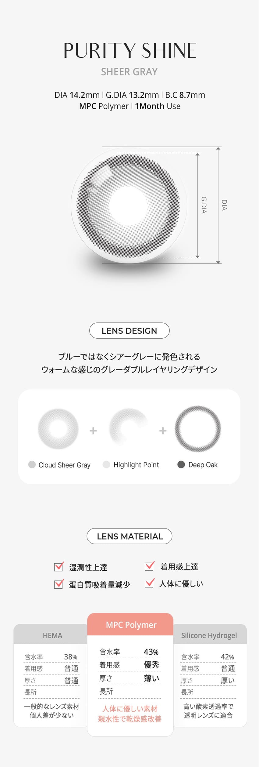 ピュアリティーシャインマンスリーシアーグレー, OLOLAの人気ワンデーPURITY SHINEがついにマンスリー新作として登場! ナチュラルで透明感のある韓国の人気カラコンをお探しならおすすめ！, queenslens